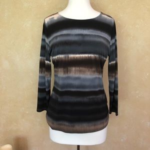 PROMISE multicolor stripe long sleeve blouse